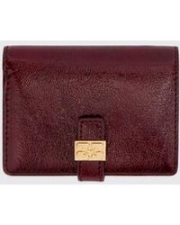 Ganni - Sue Flat Vegan Leather Wallet With Butterfly Logo - Lyst