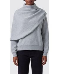 Magda Butrym - High Neck Draped Cotton Sweatshirt With Relaxed Fit - Lyst