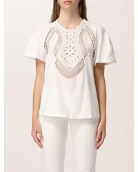 Alberta Ferretti T-shirt With Pierced Details - White
