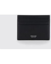 Ferragamo - Smooth Calfskin Leather Card Holder With Laminated Logo - Lyst