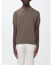 Canali - Cotton Knit Polo Shirt - Lyst