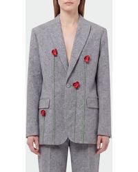 Moschino - Single Breasted Virgin Wool Silk And Cotton Blazer - Lyst