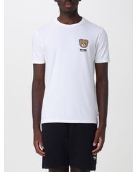 Moschino - Teddy Bear Print Cotton T-Shirt With Logo - Lyst
