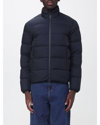 Emporio Armani - Quilted Nylon Down Jacket With High Neck And Eagle Logo - Lyst