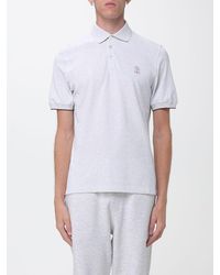 Brunello Cucinelli - Short-Sleeved Cotton Polo With Embroidered Logo - Lyst