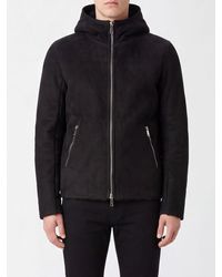 Giorgio Brato - Hooded Suede Lamb Leather Jacket With Zip Closure - Lyst
