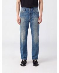 Versace - Mid-Rise Straight Fit Cotton Denim Jeans With Medusa Logo - Lyst