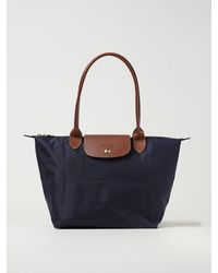 Longchamp - Le Pliage Original M Nylon And Grained Leather Bag - Lyst