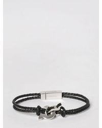 Ferragamo - Gancini Leather And Brass Bracelet - Lyst