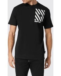 Philipp Plein - Slim Fit Cotton T-Shirt With Contrasting Logo - Lyst