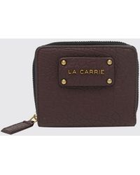 La Carrie - Bifold-Brieftasche Aus Genarbtem Kunstleder Mit Druckknopfverschluss - Lyst