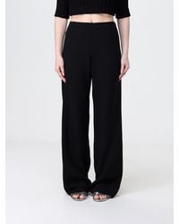 Emporio Armani - Crepe Wide Leg Trousers - Lyst