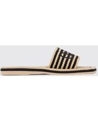 Chloé - Chlo&Eacute Striped Woven Rope Sliders - Lyst