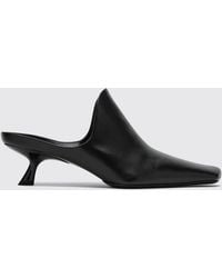 Loewe - Emily Calfskin Mules With Square Toe And Flared Heel - Lyst