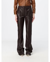 Elisabetta Franchi - Faux Leather Flared Trousers With A Mid-Rise Waist - Lyst