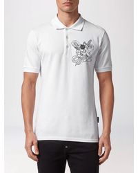 Philipp Plein - Short-Sleeve Cotton Polo Shirt With All-Over Monogram Print - Lyst