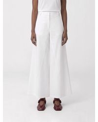 FEDERICA TOSI - Poplin Wide-Leg Trousers - Lyst