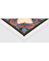 Etro - Seidenschal Mit Paisley-Print Und Perlenfransen - Lyst