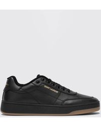 Saint Laurent - Baskets Basses Sl/61 En Cuir De Veau Lisse Avec Logo Lettrage - Lyst