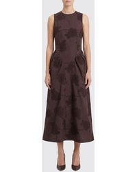 ROTATE BIRGER CHRISTENSEN - Vestido Midi De Algodón Con Bordados Florales - Lyst