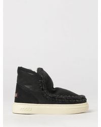 Mou - Eskimo Nubuck Ankle Boots With Crochet Stitching And Wool Lining - Lyst