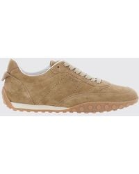 Tod's - Suede Calfskin Low Top Trainers With Pebbled Sole - Lyst