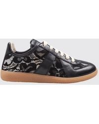 Maison Margiela - Replica Leather Trainers With Floral Lace Embroidery - Lyst