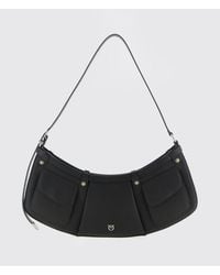 Pinko - Pocket Body Leather Shoulder Bag With Pockets - Lyst