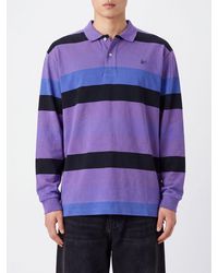 ERL - Striped Long-Sleeved Cotton Polo Shirt With Embroidered Logo - Lyst