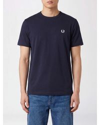 Fred Perry - Cotton T-Shirt With Embroidered Logo - Lyst