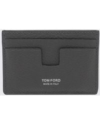 Tom Ford - Flat Calfskin Card Holder With Laminated Logo - Lyst
