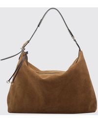 Etro - Rosette Suede Calfskin Shoulder Bag With Adjustable Handle - Lyst