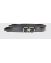 Ferragamo - Gancini Reversible And Adjustable Calf Leather Belt - Lyst