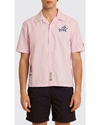 La Martina - Striped Relaxed Fit Cotton Shirt With Cuban Collar - Lyst