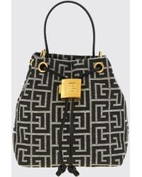 Balmain - Mini Borsa A Secchiello Pulse Con Monogram Pb E Lucchetto - Lyst