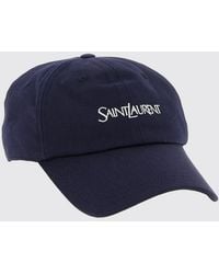 Saint Laurent - Cotton Baseball Cap With Contrasting Logo - Lyst