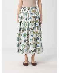 Fay - Printed Cotton Midi Skirt - Lyst