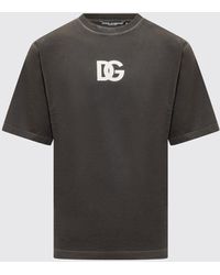 Dolce & Gabbana - T-shirt in cotone con stampa logo DG - Lyst