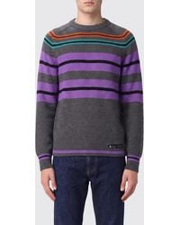 Lanvin - Striped Wool Mohair And Cashmere Blend Crewneck Jumper - Lyst