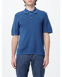 Burberry - Short-Sleeved Pure Wool Polo Shirt With Ribbed Collar - Lyst
