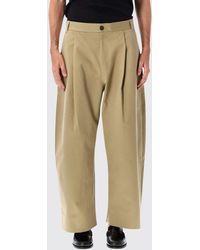 Studio Nicholson - Sorte Wide-Leg Pleated Cotton Trousers With Patch Pockets - Lyst