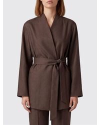 Kiton - Blazer Con Cinturón De Mezcla De Lino - Lyst