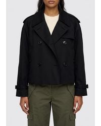 Burberry - Cropped Double-Breasted Trench Coat - Lyst