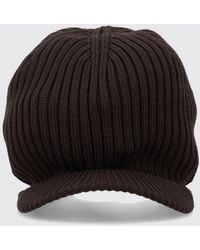 Y-3 - Ribbed Merino Wool Cap With Embroidered Logo And Structured Visor - Lyst