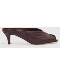 Twinset - Lizard Print Leather Mules - Lyst