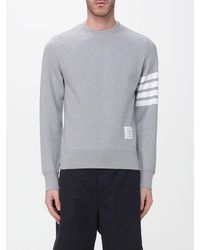 Thom Browne - Cotton Crew Neck Sweatshirt With 4-Bar Logo - Lyst