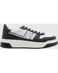 Hogan - Two-Tone Calfskin Leather Trainers With Contrast H Logo And Platform Sole - Lyst