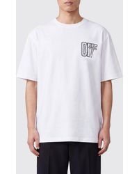 Off-White c/o Virgil Abloh - Cotton T-Shirt With Contrasting Logo And Arrow Print - Lyst