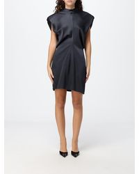 FEDERICA TOSI - Sleeveless High Neck Viscose Blend Sheath Mini Dress - Lyst