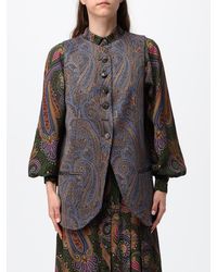 Etro - Vestido Camisero Midi De Viscosa Con Estampado Paisley Y Mangas Globo - Lyst